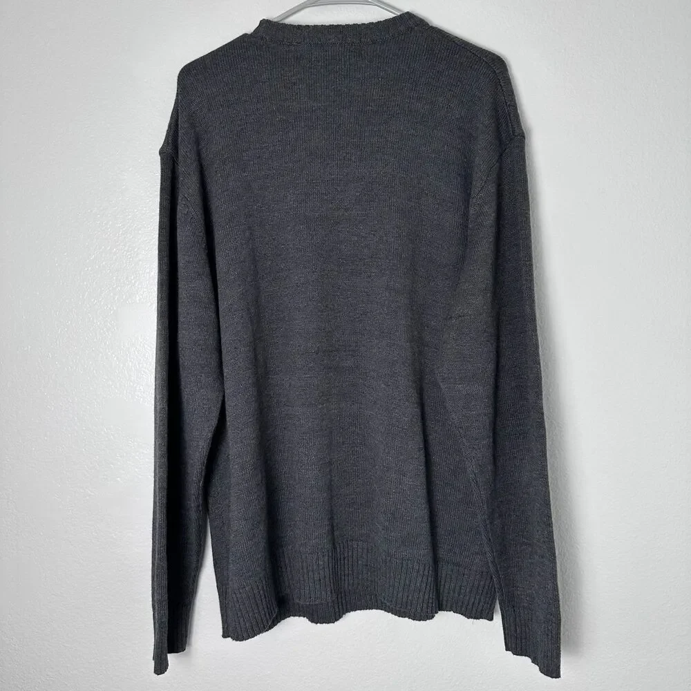 Oscar De La Renta Mens-XXL Sweater Gray Cable Knit Preppy Office Casual Workwear
